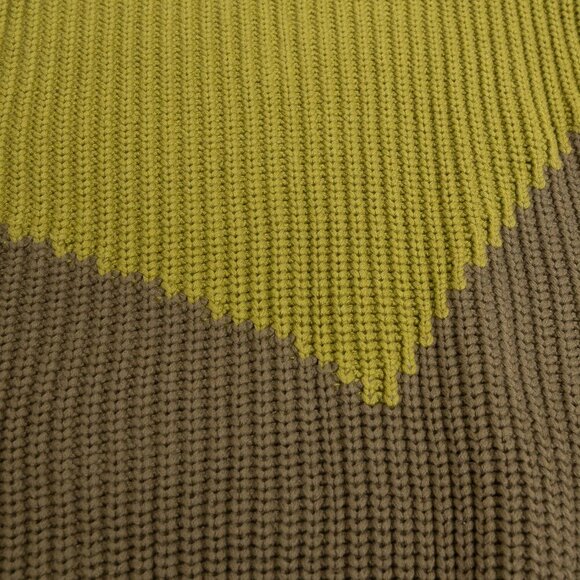 COS Two-Tone Knitted Jumper Wool Blend Chunky Sweater Green - Picture 8 of 13